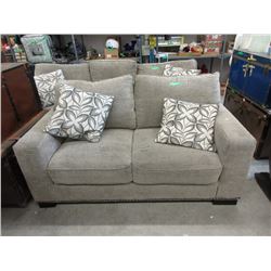 Large Grey Fabric Upholstered 69"  Loveseat