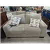 Image 1 : Large Grey Fabric Upholstered 69"  Loveseat