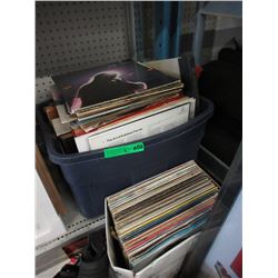 Tote & Box of Vintage LP Records