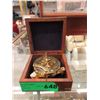 Image 1 : Brass Nautical Compass in Wood Case