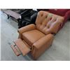 Image 1 : New Amax Leather Push Back Recliner - Caramel