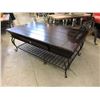 Image 1 : Metal Framed Wood Coffee Table with Storage