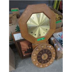 2 Wall Clocks & 2 Framed Pictures