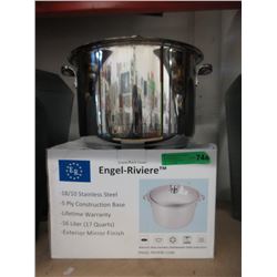 New 17 Quart 18/10 Stainless Steel Stock Pot