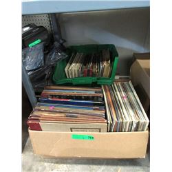 Tote & Box of Vintage Records