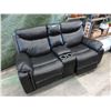 Image 1 : New Black Double Reclining power Sofa w/ Console Center