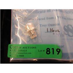 1.16 Ounce Hand Poured .999 Fine Silver Bar