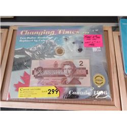 1996 Changing Times Canadian Bill & Coin Set