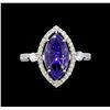 Image 2 : 14KT White Gold 2.66 ctw Tanzanite and Diamond Ring