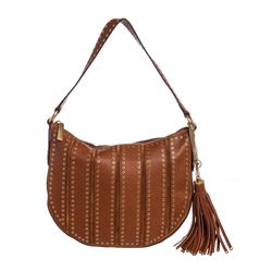 Michael Kors Brown Leather Brooklyn Grommet Crossbody Bag