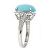 Image 2 : 4.67 ctw Turquoise and Diamond Ring - 14KT White Gold