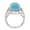 Image 3 : 4.67 ctw Turquoise and Diamond Ring - 14KT White Gold