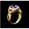 Image 4 : 14KT Yellow Gold 2.33 ctw Tanzanite and Diamond Ring