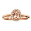 Image 1 : 0.43 ctw Morganite and Diamond Ring - 10KT Rose Gold