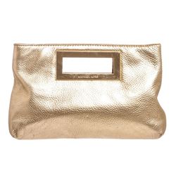 Michael Kors Pale Gold Leather Berkley Clutch Handbag