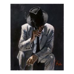 Smoking Under the Ligth with White Suit by Perez, Fabian