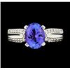 Image 2 : 2.03 ctw Tanzanite and Diamond Ring - 14KT White Gold