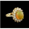 Image 1 : 3.70 ctw Opal and Diamond Ring - 14KT Yellow Gold