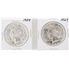 Image 1 : Lot of (2) 1924 $1 Peace Silver Dollar Coins