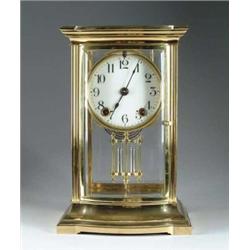 BRASS AND GLASS CRYSTAL REGULATOR BY ANSONIA.