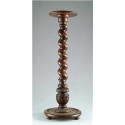 TALL CARVED WOOD PEDESTAL.