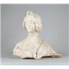Image 1 : WHITE ALABASTER BUST OF YOUNG WOMAN.