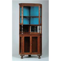 GOOD OAK CORNER CABINET.