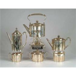 OUTSTANDING SIX PIECE STERLING SILVER COFFEE AND TEA SET BY TIFFANY & CO.