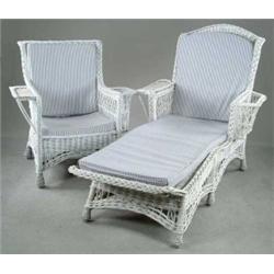 TWO PIECE WICKER SET.
