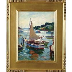 EMILE ALBERT GRUPPE (American, 1896-1978) “LONG ISLAND FISHING BOATS”.