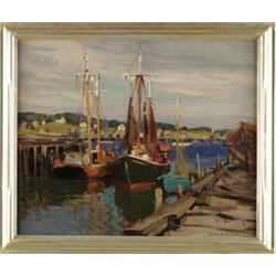 EMILE ALBERT GRUPPE (American, 1896-1978) SUMMER DAY, GLOUCESTER HARBOR.