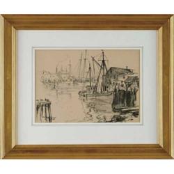 EMILE ALBERT GRUPPE (American, 1896-1978) HARBOR SKETCH.