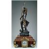 Image 1 : TWO PART FIGURAL BRONZE CLOCK.