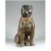 Image 1 : FINE PAINTED TERRACOTTA FIGURE OF A MASTIFF.