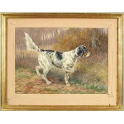 EDMUND HENRY OSTHAUS (American, 1858-1928) SETTER ON POINT.