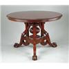 Image 1 : FINE MAHOGANY CARVED ROUND CENTER TABLE.