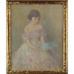 EDMUND WILLIAM GREACEN (American, 1877-1949) “AN OLD-FASHION GOWN”.