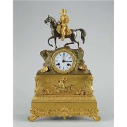 OUTSTANDING FIGURAL FRENCH EMPIRE MANTLE CLOCK.