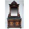 Image 1 : OUTSTANDING MARQUETRY INLAID AND EBONIZED ROSEWOOD CHEST WITH MIRROR ATTRIBUTED TO HERTER BROS.
