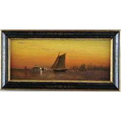 FRANCIS AUGUSTUS SILVA (American, 1835-1886) EVENING SAIL IN NEW YORK HARBOR.