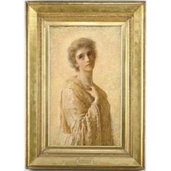 REGINALD BARBER (British, 1851-1928) PORTRAIT OF A YOUNG WOMAN.