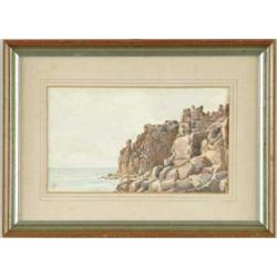 ALFRED THOMPSON BRICHER (American, 1837-1908) ROCKY COASTLINE.