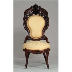 FINE LAMINATED ROSEWOOD SIDE CHAIR ATTRIBUTED TO J. AND J. MEEKS, N.Y.C. IN THE “HENRY FORD” PATTERN