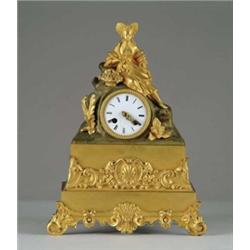 FRENCH EMPIRE FIGURAL MANTEL CLOCK.