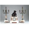 Image 1 : FINE THREE PIECE MARBLE AND BRONZE CLOCK SET.
