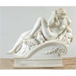 OUTSTANDING WHITE MARBLE STATUE AFTER MICHELANGELO’S CATHERINE DE’MEDICI.