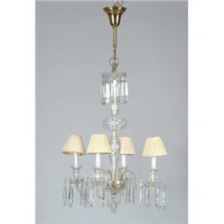 FINE CRYSTAL FOUR-BRANCH CHANDELIER.