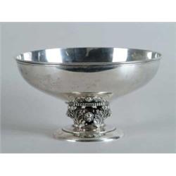 FINE FANCY STERLING SILVER CENTER BOWL BY LAWRENCE B SMITH, BOSTON.