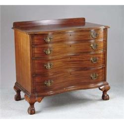 FINE MAHOGANY REPRODUCTION SERPENTINE FRONT CHEST.