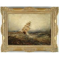 PAUL DOUGHERTY (American, 1877-1947) HEAD ON INTO THE STORM.